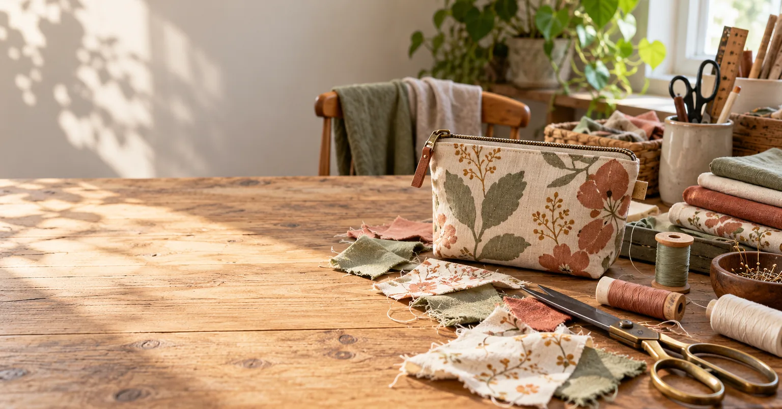 A maker sorting familiar tools and leftover materials into a small craft product idea